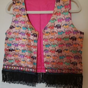 Kids vest with beaded fringe